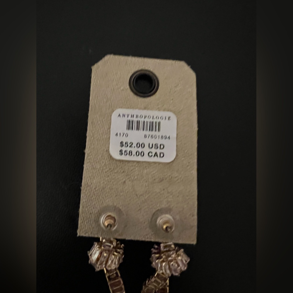 Anthropologie Crystal Knotted Drop Earrings - NWT - Picture 8 of 16